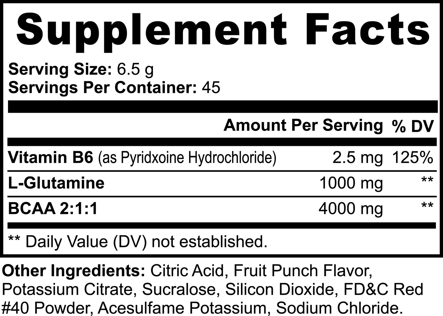 PureV BCAA Post Workout (Fruit Punch)